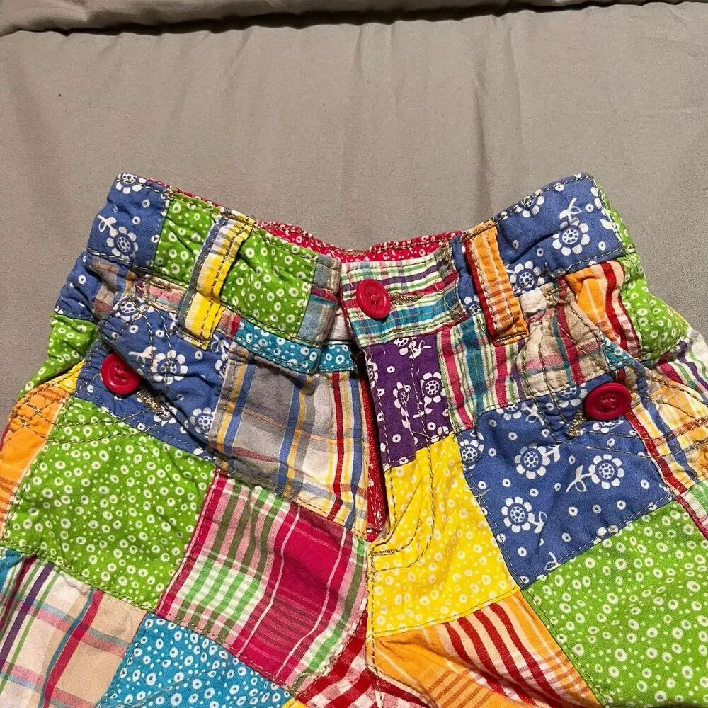 The Children’s Place Toddler Girl Madras Plaid Shorts 18 Months Purple Blue Pink